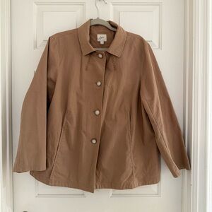 J Jill swing coat short cotton blend trench spring